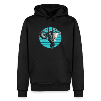 Supermoto / Supermotard / Supermoto Wheelie Bikers - Men’s Premium Organic Hoodie - black - Front - Nico (187cm)