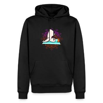 Duck Doing Yoga - Men’s Premium Organic Hoodie - black - Front - Nico (187cm)