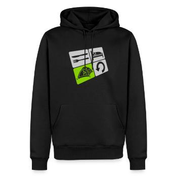 Manger Sleep Camp Répéter - Sweat à capuche Premium bio Homme - noir - Devant - Nico (187cm)