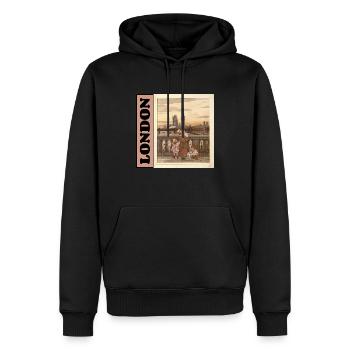 London - Schöner Blick von einer Brücke - Männer Premium Bio Hoodie - Schwarz - Vorne - Nico (187cm)