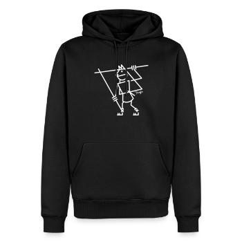 Vélite Romain - Sweat à capuche Premium bio Homme - noir - Devant - Nico (187cm)