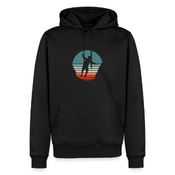 Slackline - Silhouette - Live on Tape Slogan - Sweat à capuche Premium bio Homme - noir - Devant - Nico (187cm)