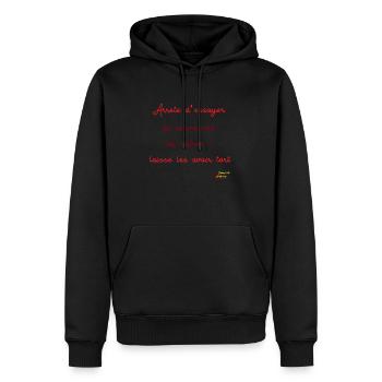 Laisse les gens avoir tort - Sweat à capuche Premium bio Homme - noir - Devant - Nico (187cm)