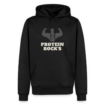 Protein Rock's - Männer Premium Bio Hoodie - Schwarz - Vorne - Nico (187cm)