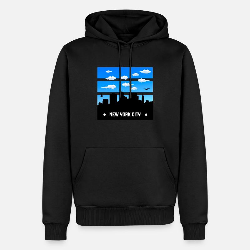 Ville de New York - Sweat à capuche Premium bio Homme - noir