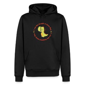 happy Dino 1 - Männer Premium Bio Hoodie - Schwarz - Vorne - Nico (187cm)