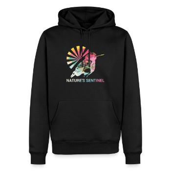 Gardiens de la nature #Kolibri - Sweat à capuche Premium bio Homme - noir - Devant - Nico (187cm)