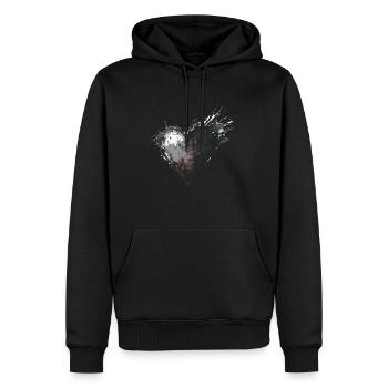 Cœur Noir - Sweat à capuche Premium bio Homme - noir - Devant - Nico (187cm)