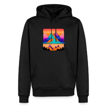 Collines sur collines - Sweat à capuche Premium bio Homme - noir - Devant - Nico (187cm)