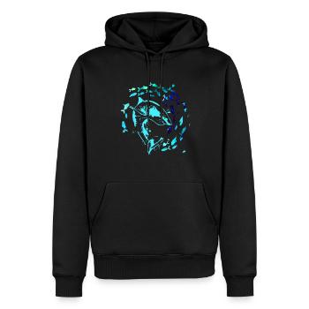 School of fish,fish,painting,graffiti,shark - Men’s Premium Organic Hoodie - black - Front - Nico (187cm)