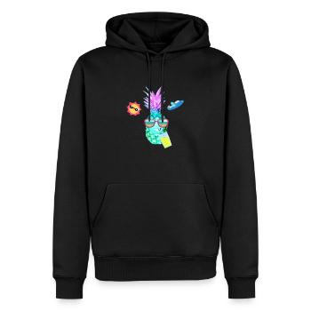 Summer, Holidays, Majorca, Ibiza, Pineapple - Men’s Premium Organic Hoodie - black - Front - Nico (187cm)