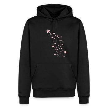 Étoiles, étoile, étoiles roses, rose - Sweat à capuche Premium bio Homme - noir - Devant - Nico (187cm)