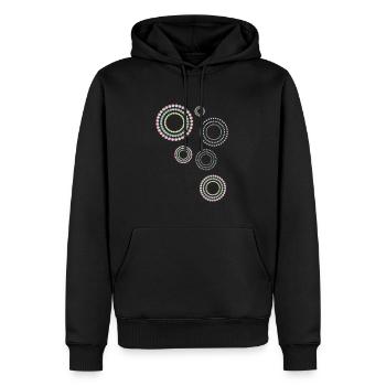 Cercles, motifs graphiques, motifs - Sweat à capuche Premium bio Homme - noir - Devant - Nico (187cm)