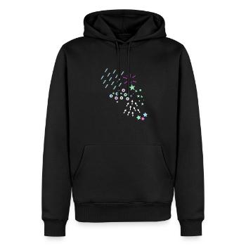 Motif, abstrait, rétro, vintage, années 90 - Sweat à capuche Premium bio Homme - noir - Devant - Nico (187cm)
