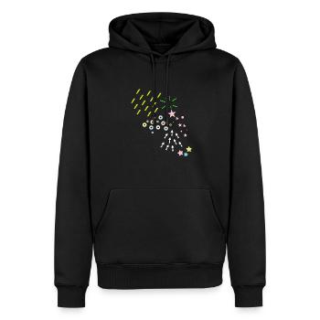 Motif, abstrait, rétro, vintage, années 90 - Sweat à capuche Premium bio Homme - noir - Devant - Nico (187cm)