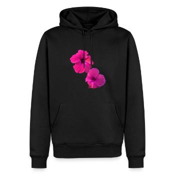 Hibiscus,Fleur,Lotus,Fleur ,Floral,Rose - Sweat à capuche Premium bio Homme - noir - Devant - Nico (187cm)