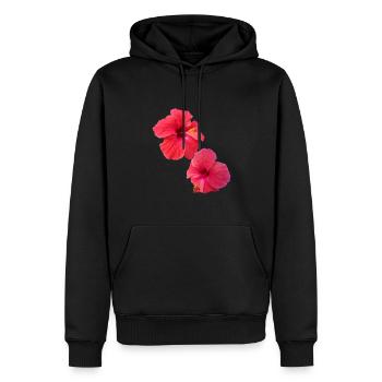 Hibiscus,Flower,Lotus,Flower,Floral,Red - Men’s Premium Organic Hoodie - black - Front - Nico (187cm)