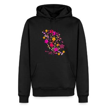 blumen,blume,frühling,blüten,pink - Männer Premium Bio Hoodie - Schwarz - Vorne - Nico (187cm)
