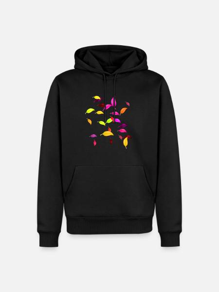 Herbst, herbstlaub,herbstblätter, Blätter - Männer Premium Bio Hoodie - Schwarz