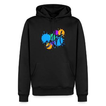 Art,typo, Kunst, Farben, Malerei - Männer Premium Bio Hoodie - Schwarz - Vorne - Nico (187cm)