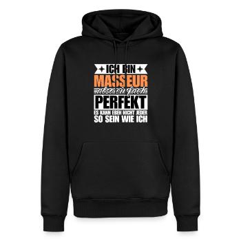 Perfekter Masseur - Männer Premium Bio Hoodie - Schwarz - Vorne - Nico (187cm)
