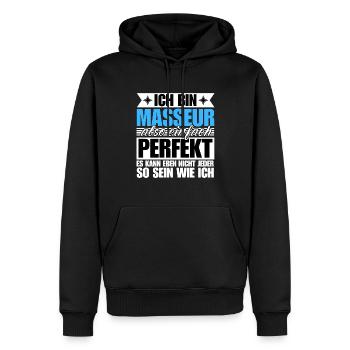 Perfekter Masseur - Männer Premium Bio Hoodie - Schwarz - Vorne - Nico (187cm)
