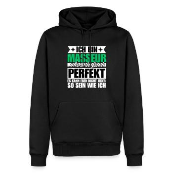 Perfekter Masseur - Männer Premium Bio Hoodie - Schwarz - Vorne - Nico (187cm)