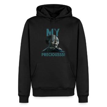 Le Hobbit Dessin Amusant De Gollum Mon Précieux - Sweat à capuche Premium bio Homme - noir - Devant - Nico (187cm)