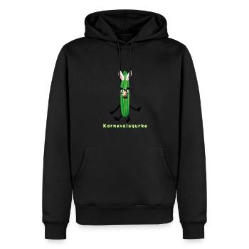 Concombre de carnaval, concombre, carnaval, oreilles de lapin, helau - Sweat à capuche Premium bio Homme - noir - Devant - Nico (187cm)