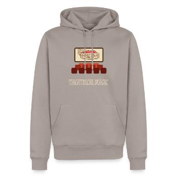 Film Movie Lovers Retro Vintage Classic Cinema TV - Men’s Premium Organic Hoodie - taupe - Front - Nico (187cm)