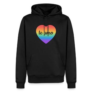 Te amo I love you auf Spanisch - Männer Premium Bio Hoodie - Schwarz - Vorne - Nico (187cm)