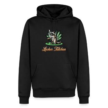 Waschbär Geschenkidee - Männer Premium Bio Hoodie - Schwarz - Vorne - Nico (187cm)