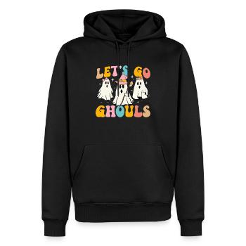 Los geht's, Ghouls, gruselige Hexe, Halloween - Männer Premium Bio Hoodie - Schwarz - Vorne - Nico (187cm)