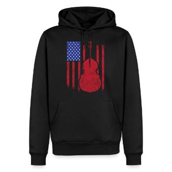 Retro Distressed Double Bass American Flag Geschenk - Männer Premium Bio Hoodie - Schwarz - Vorne - Nico (187cm)
