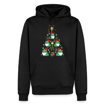 Lustiger Frosch-Weihnachtsbaum-Tierliebhaber-Feiertag - Männer Premium Bio Hoodie - Schwarz - Vorne - Nico (187cm)