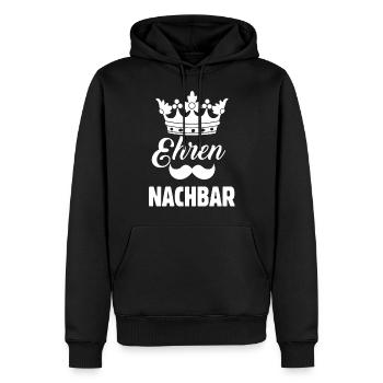 Ehren Nachbar - Männer Premium Bio Hoodie - Schwarz - Vorne - Nico (187cm)