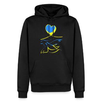 Ukraine - Men’s Premium Organic Hoodie - black - Front - Nico (187cm)