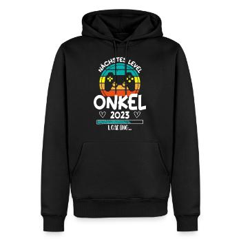 Nächstes Level Onkel 2023 Loading Schwangerschaft - Männer Premium Bio Hoodie - Schwarz - Vorne - Nico (187cm)