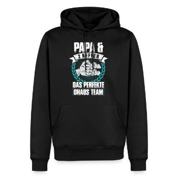 Papa und 2 Neffen Das Perfekte Chaos Team - Männer Premium Bio Hoodie - Schwarz - Vorne - Nico (187cm)