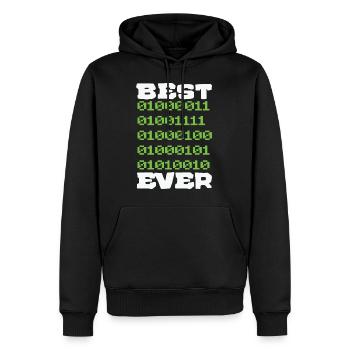 Best Coder ever Father Men Funny Nerd - Men’s Premium Organic Hoodie - black - Front - Nico (187cm)