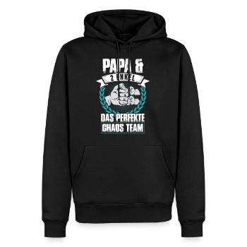 Papa 2 Enkel Das Perfekte Chaos Team - Männer Premium Bio Hoodie - Schwarz - Vorne - Nico (187cm)