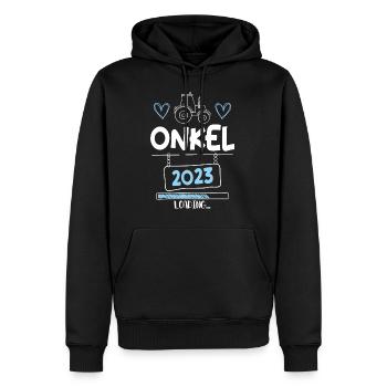 Onkel 2023 Loading - Männer Premium Bio Hoodie - Schwarz - Vorne - Nico (187cm)