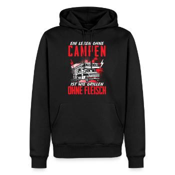 Leben Ohne Campen Grillen Ohne Fleisch Camper - Männer Premium Bio Hoodie - Schwarz - Vorne - Nico (187cm)