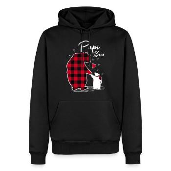 Papi Ours - Sweat à capuche Premium bio Homme - noir - Devant - Nico (187cm)