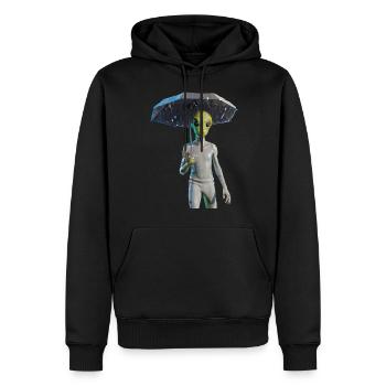 Alien with umbrella - Men’s Premium Organic Hoodie - black - Front - Nico (187cm)