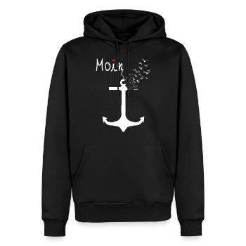 Moin Begrüßung Norddeutschland Küste Norden - Männer Premium Bio Hoodie - Schwarz - Vorne - Nico (187cm)