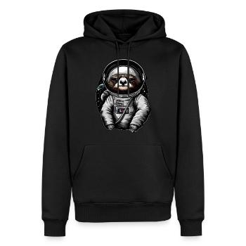 Faultier Astronaut - Weltraum Tier Design - Männer Premium Bio Hoodie - Schwarz - Vorne - Nico (187cm)