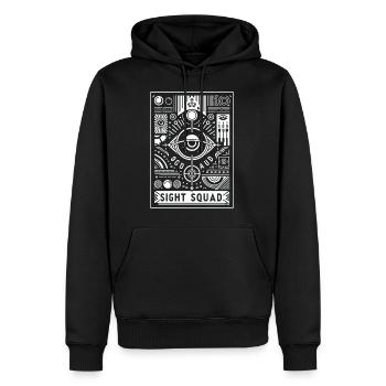 Escouade de vue 7 - Sweat à capuche Premium bio Homme - noir - Devant - Nico (187cm)