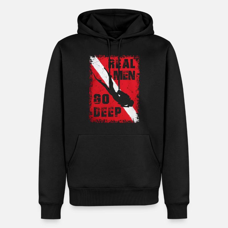 23F 0324 bk - Männer Premium Bio Hoodie - Schwarz