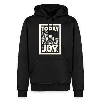 Today I Choose Joy 10 - Männer Premium Bio Hoodie - Schwarz - Vorne - Nico (187cm)